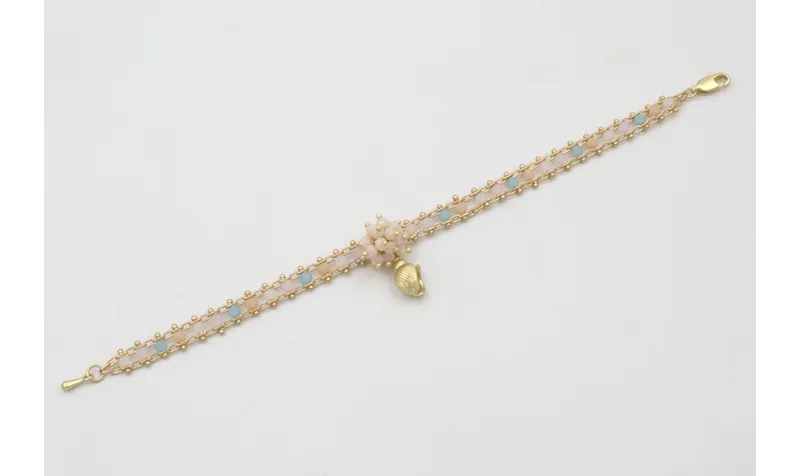 Pulsera cadena engarzada piedra con burruño faceta