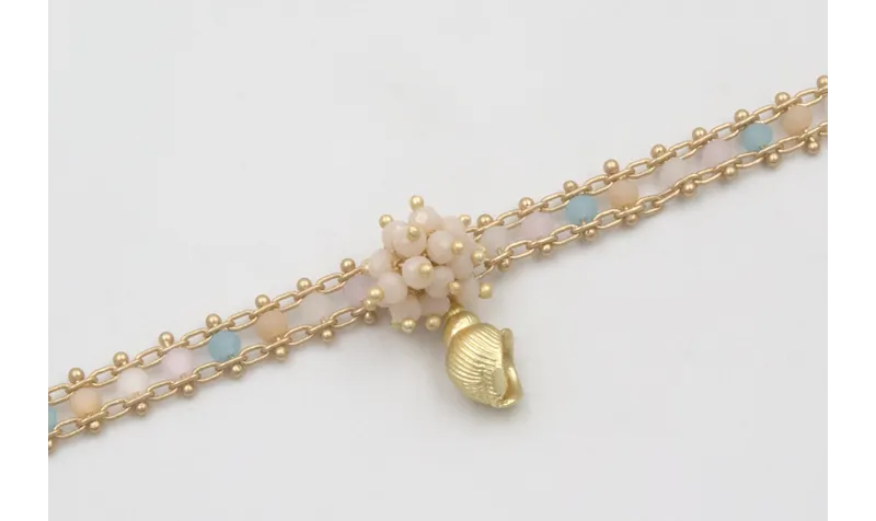 Pulsera cadena engarzada piedra con burruño faceta