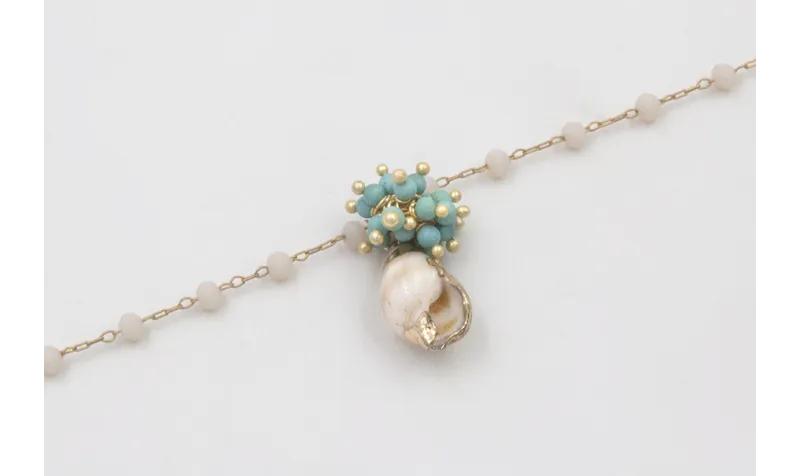 Pulsera cadena facetadas opal con burruño de bolas