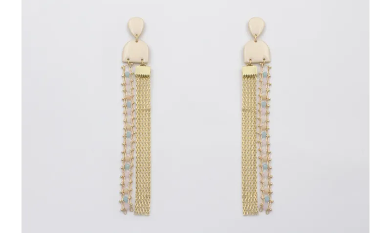 Pendientes perno gota, colgantes semi ovalo esmalt