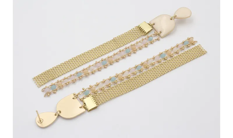 Pendientes perno gota, colgantes semi ovalo esmalt