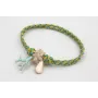 Pulsera nudo corredizo de driza verde y turquesa c