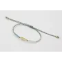 Pulsera micro driza azul, gris y oro con pez dorad