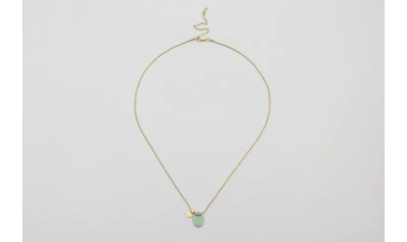 Collar cadena cordón dorada mate con daga turquesa