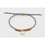 Pulsera de driza azul y dorado con nudo macramé do