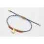 Pulsera de driza azul y dorado con nudo macramé do