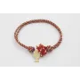 Pulsera nudo corredizo de driza rojiza y rosa con 