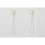 Pendientes aro semicirculo bolitas dorado mate con