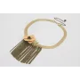 Choker cadena tira plana dorada mate con fleco cad