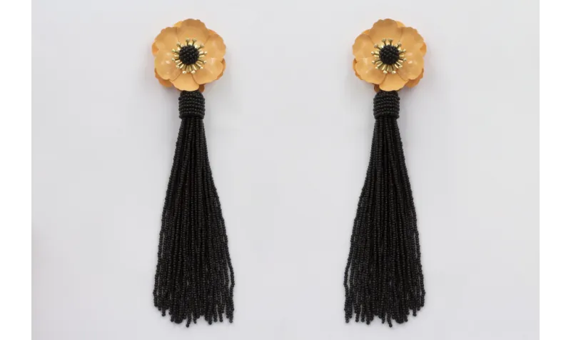 Pendientes flor sobrepuesta esmaltada melocotón, b