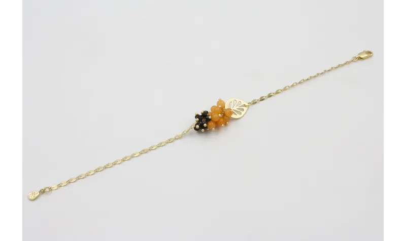 Pulsera cadena eslabón ovalado aplastado dorado am