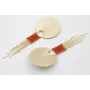 Pendientes colgante disco estriado dorado mate con