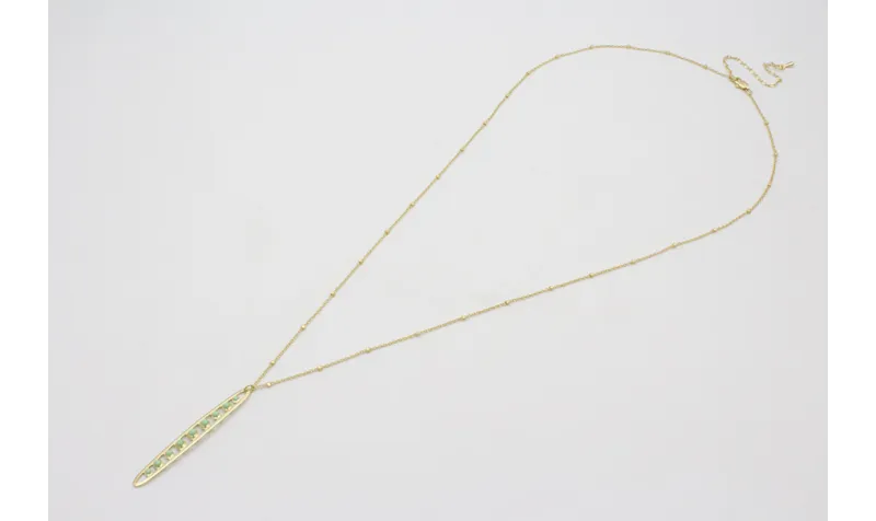 Collar cadena micro bola dorada mate con colgante 