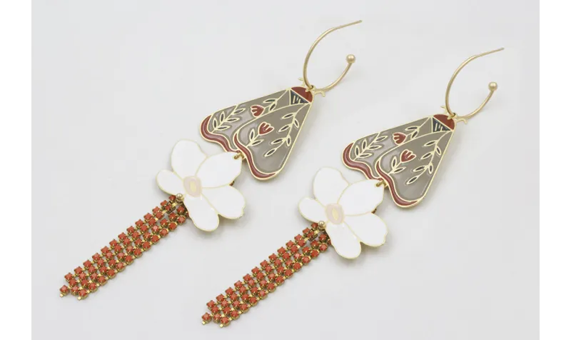 Pendientes aro con bolita dorado mate colgante pol