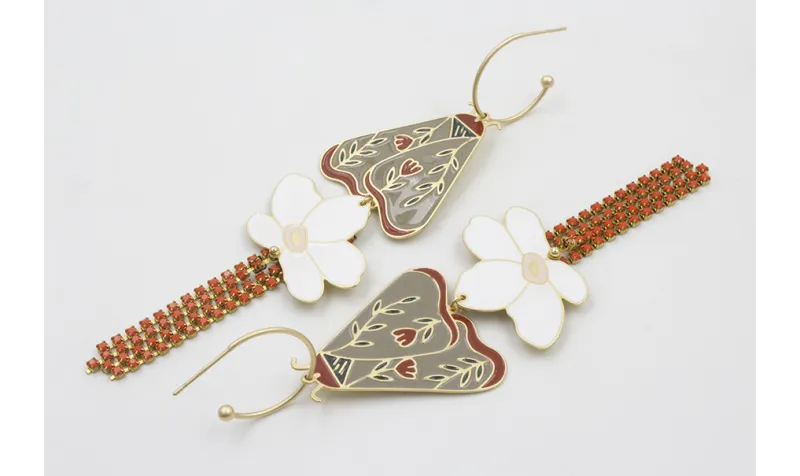 Pendientes aro con bolita dorado mate colgante pol