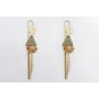 Pendientes perno herradura con flores esmaltadas r
