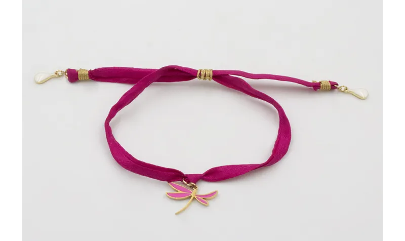 Pulsera acero inoxidable de cinta seda natural cos