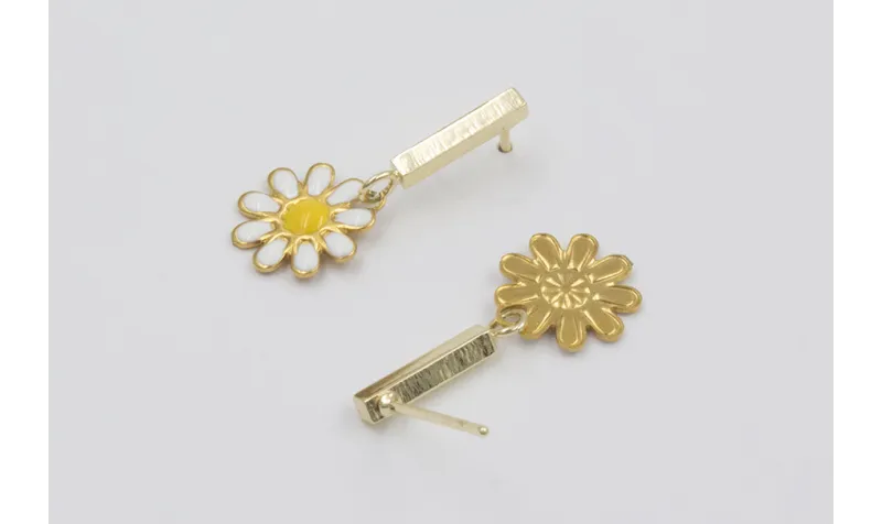 Pendientes acero inoxidable con perno listón y col