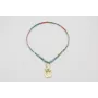Collar acero inoxidable de lazo liberty flores azu