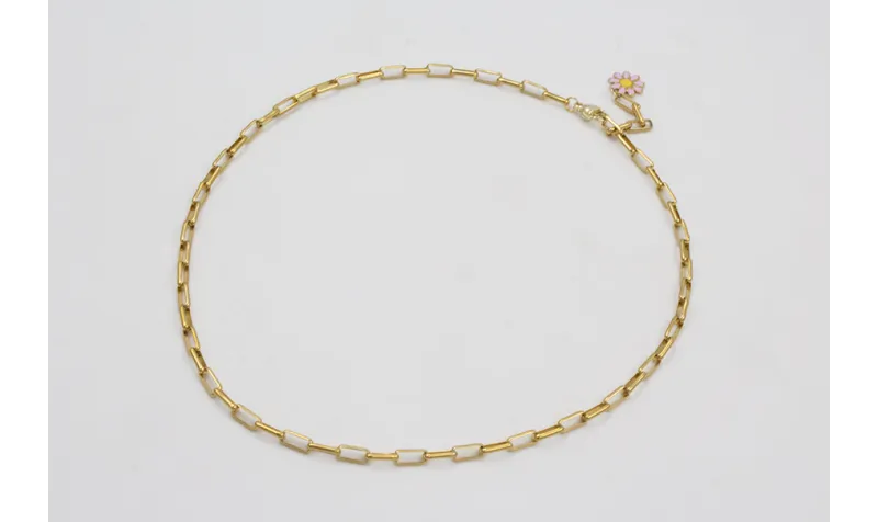 Collar acero inoxidable cadena de eslabón rectangu