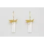 Pendientes acero inoxidable aro con libelula esmal