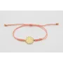 Pulsera  ORO18k-3 micras hilo salmón con nudo serp