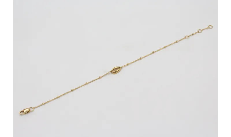 Pulsera ORO 18K-3 micras cadena micro bola y entre