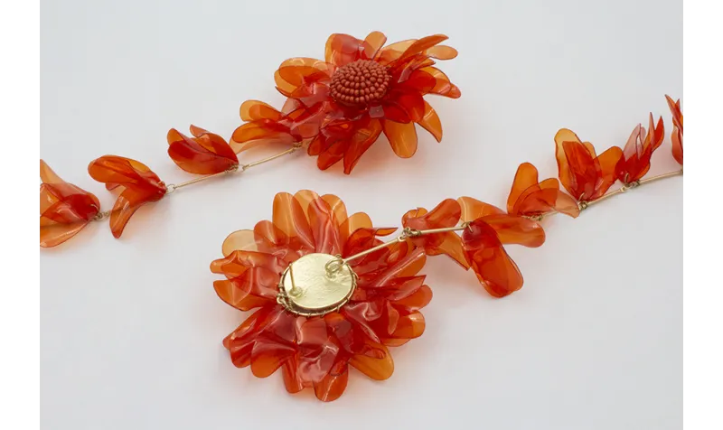 Pendientes extra largos flores de lesntejuelas ova