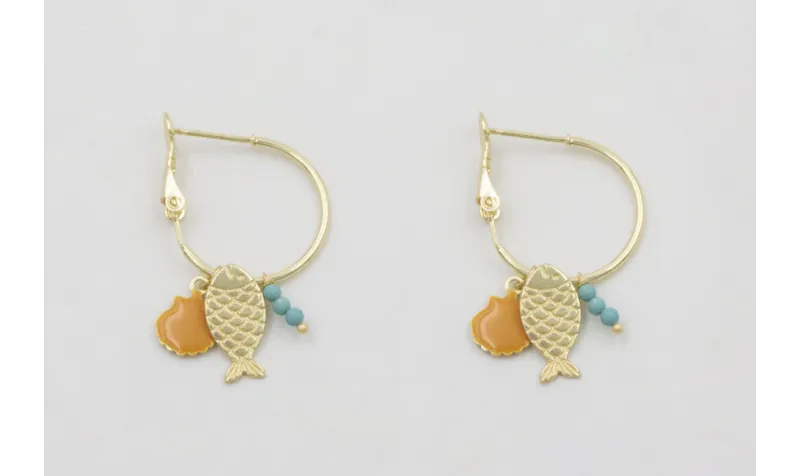 Pendientes aro con cierre de acero inoxidable con 