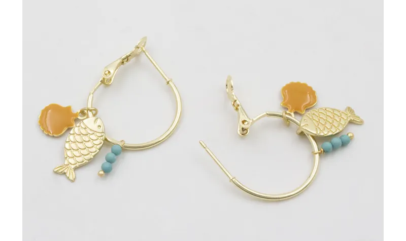 Pendientes aro con cierre de acero inoxidable con 