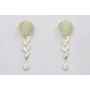 Pendientes acero inoxidable perno sol oro con colg