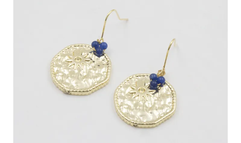 Pendientes acero inoxidable gancho con chapa plane