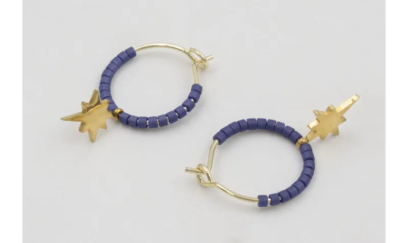 Pendientes acero inoxidable aro pequeño con miyuki