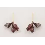 Pendientes perno pivote dorado mate con alas marip