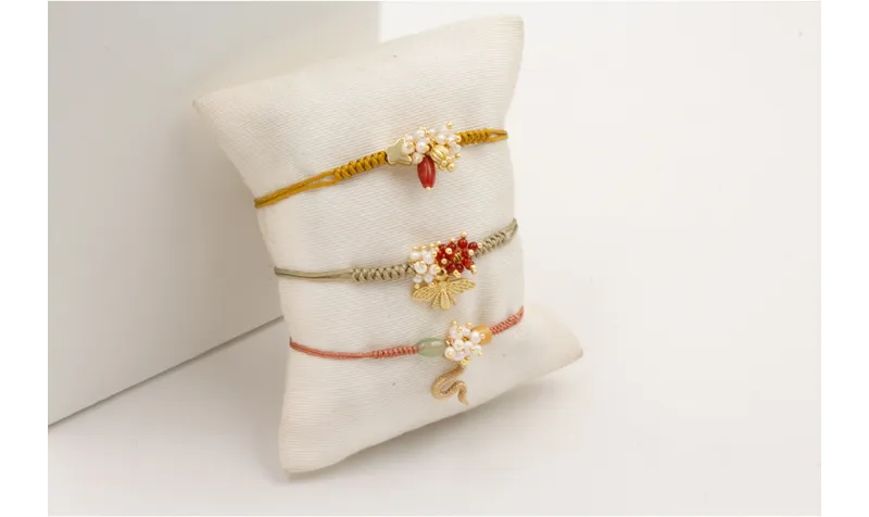 Pulsera cordón metálico oro rosa nudo serpiente co