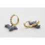 Pendientes perno cristales con perro SALCHICHA pin