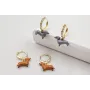 Pendientes perno cristales con perro SALCHICHA pin