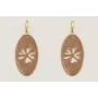 Pendientes cierre aro dorado mate con colgante ova