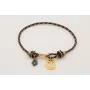 Pulsera driza negra,dorada,gris con nudo falso mac