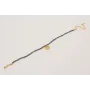 Pulsera semipreciosas grises con colgante inicial 