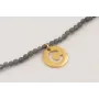 Pulsera semipreciosas grises con colgante inicial 