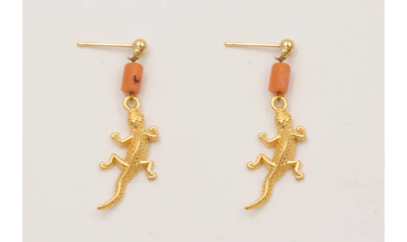 Pendientes  ORO-18K-3MICRAS perno bolita colgante 