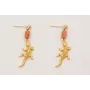 Pendientes  ORO-18K-3MICRAS perno bolita colgante 