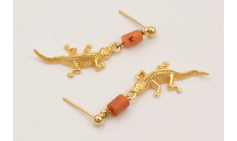 Pendientes  ORO-18K-3MICRAS perno bolita colgante 