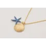Collar cadena con concha dorada y estrella de mar 