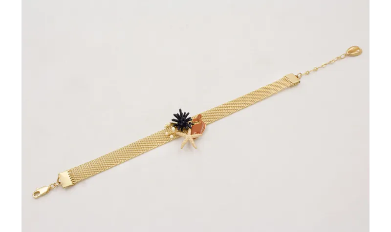 Pulsera malla estrella coral azul oscuro,ballena c