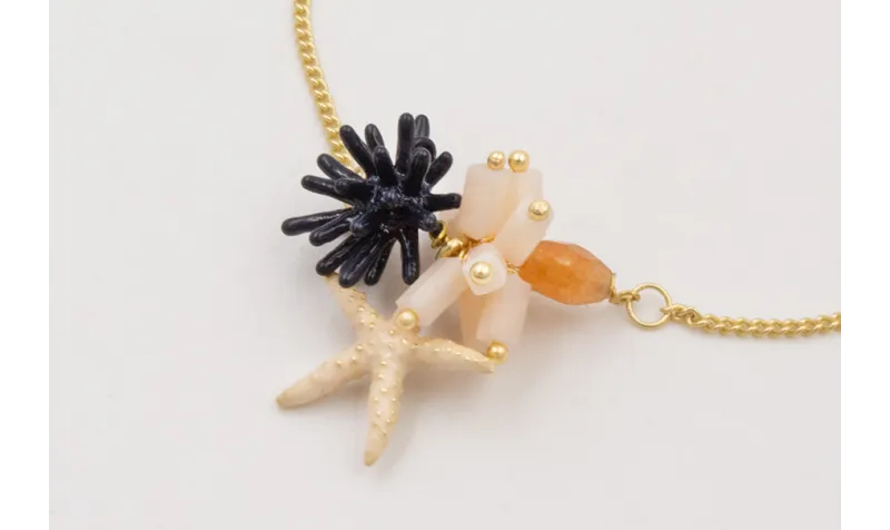 Pulsera regulable estrella coral azul oscuro,estre