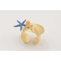 Anillo de arandela con concha dorada,estrella de m