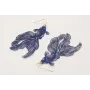 Pendientes gancho hippie con pez tropical azul osc