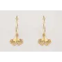 Pendientes ACERO aro pequeño con hoja de gingko pe